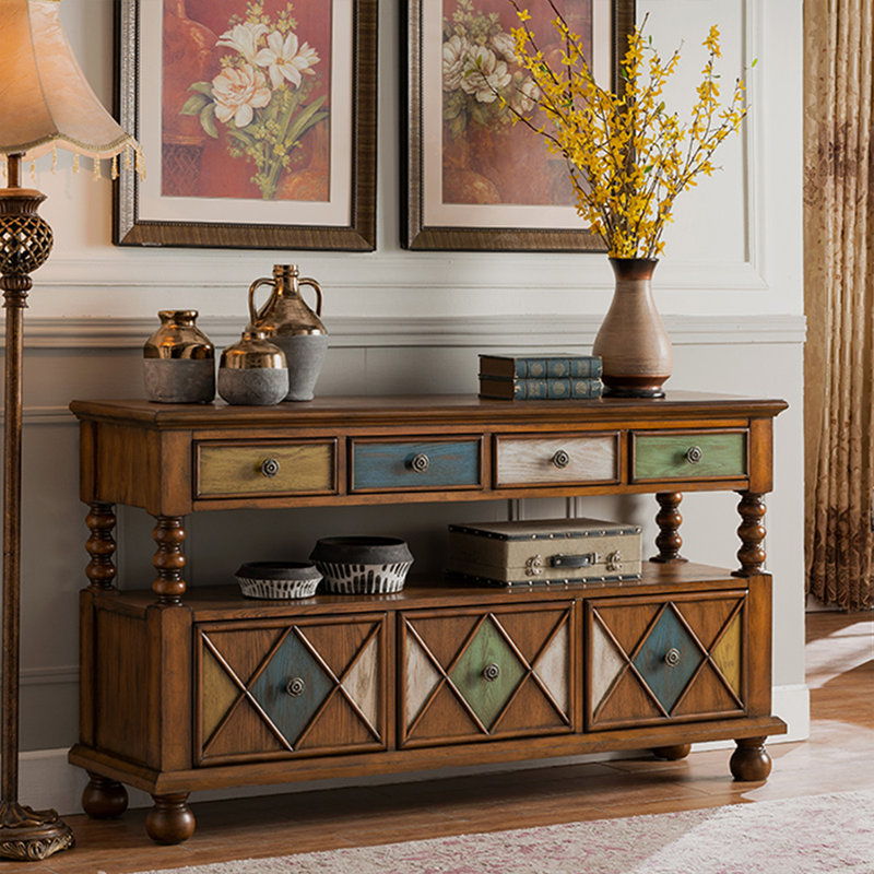Retro Solid Manufactured Wood Accent Cabinet