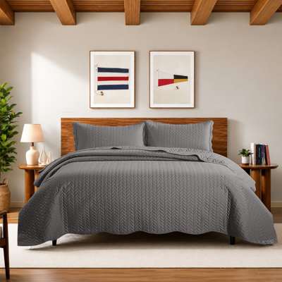 Ensemble de couvre-lit en microfibre gaufrée Moonlight California King – Literie légère et surdimensionnée, 3 pièces avec taies d'oreiller assorties