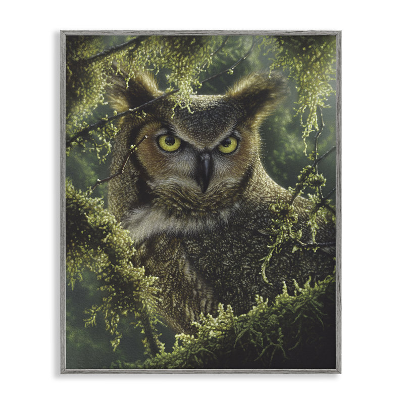 Hibou à regarder et à attendre, estampe numérique, conception par Collin Bogle, H 14 po x l 11 po