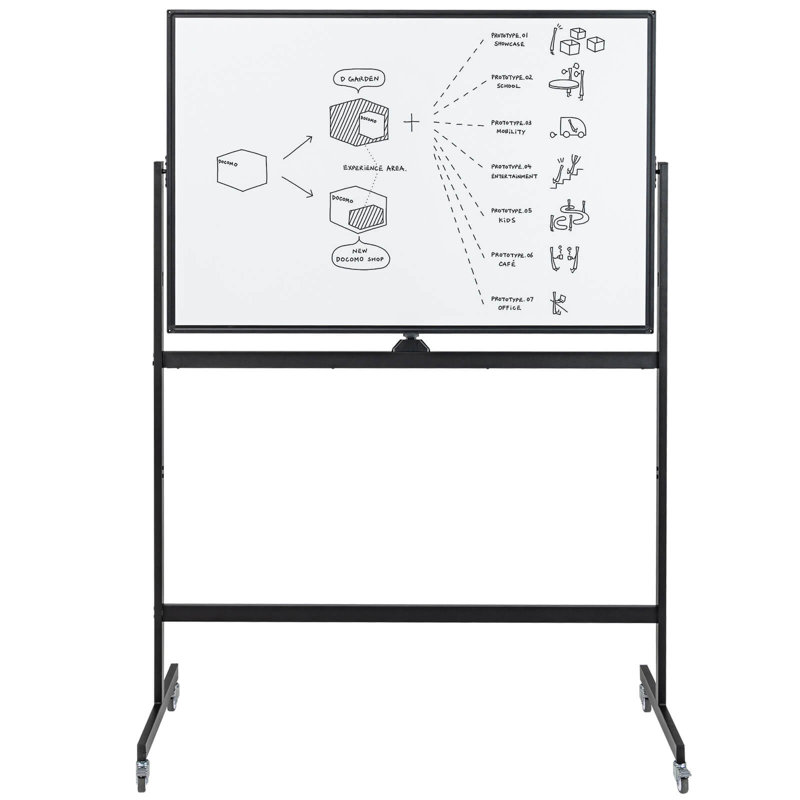 Tableau blanc portatif sur roulettes autoportant 32 po x 48 po