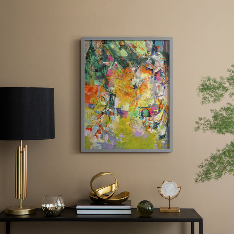 Syncopation III, reproduction encadrée - bois massif, Gris, H 15 po x l 12 po