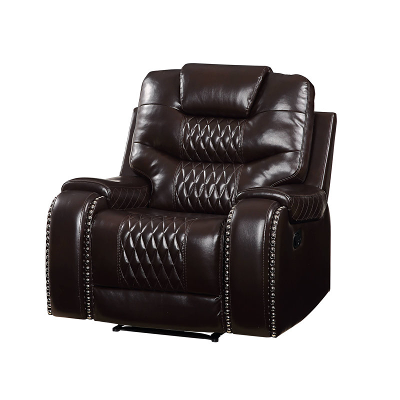 Fauteuil inclinable 42 po, Similicuir brun