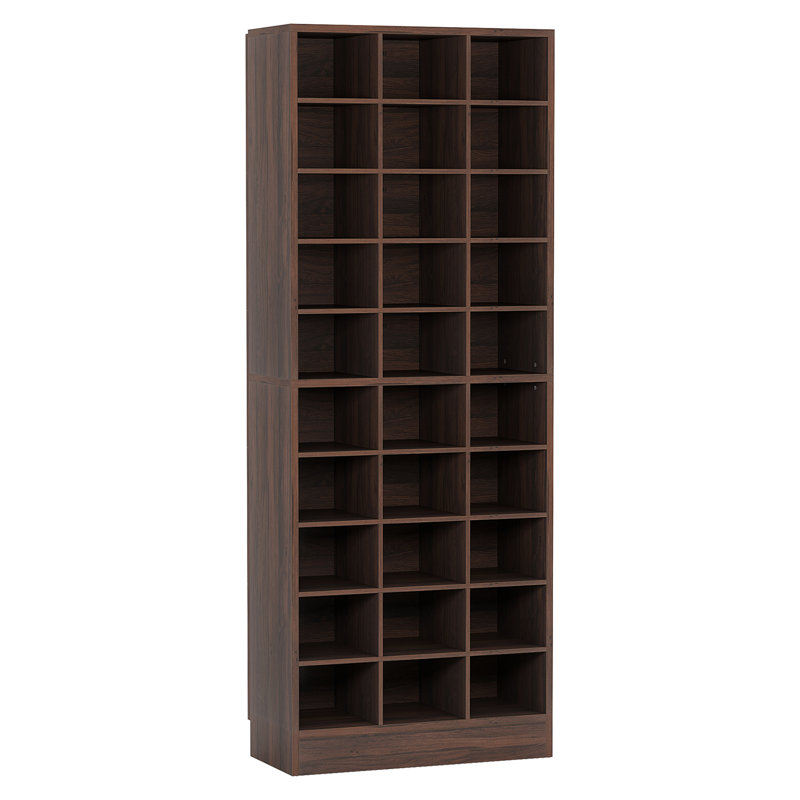 25.6 Inches 10-Tier Espresso  Wooden Shoe Storage Cabinet, Espresso