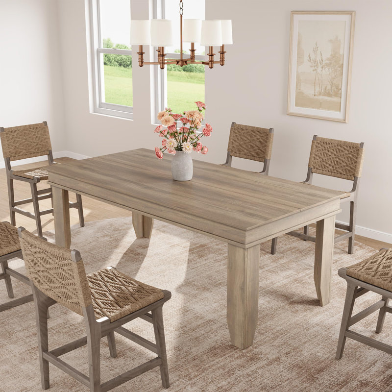 Table de salle à manger Farmhouse pour 6 à 8 personnes, table de cuisine longue de 71 po avec cadre en bois robuste, grande table rectangulaire pour la salle à manger, cuisine