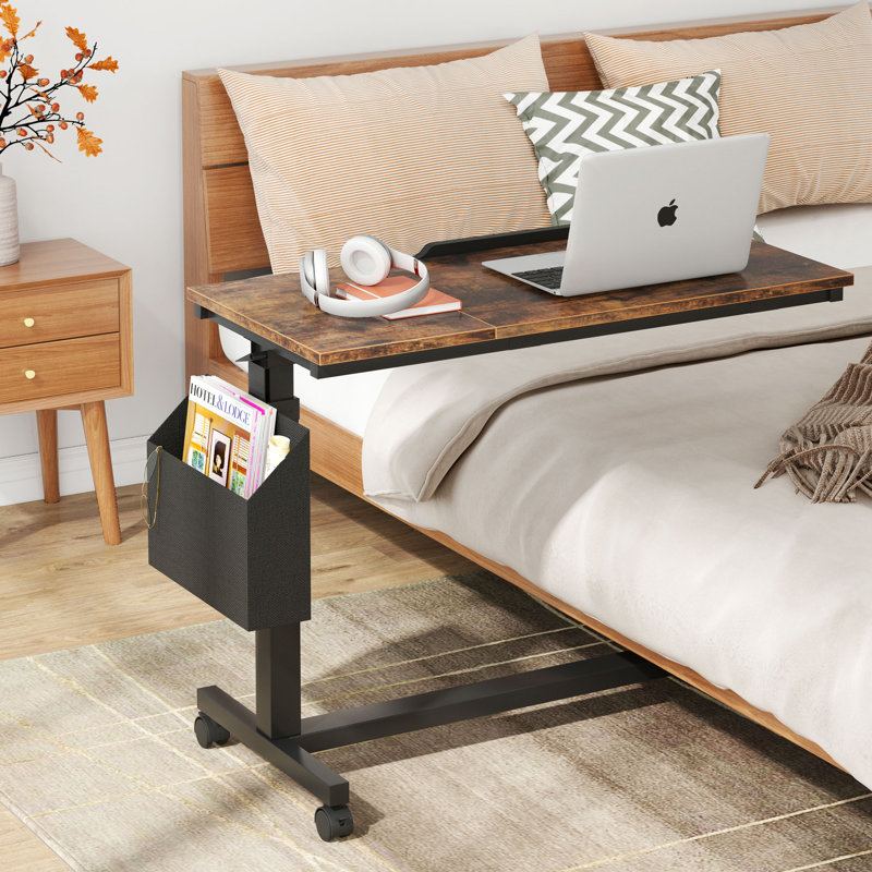 Ellzey Adjustable End Table, Rustic Brown