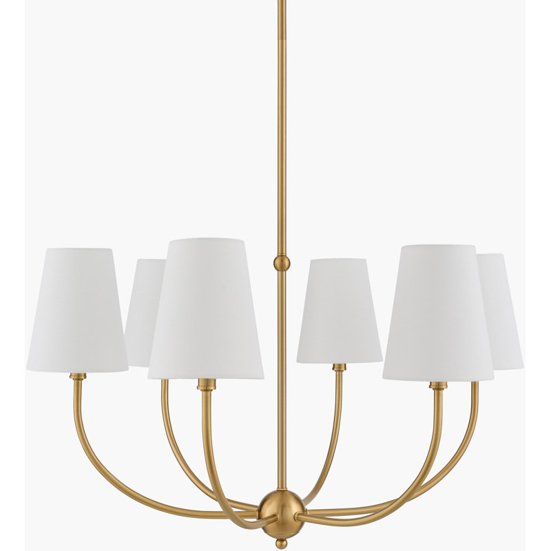 Lustre Zandy, Laiton, 6, H 16 po x l 29 po x P 29 po
