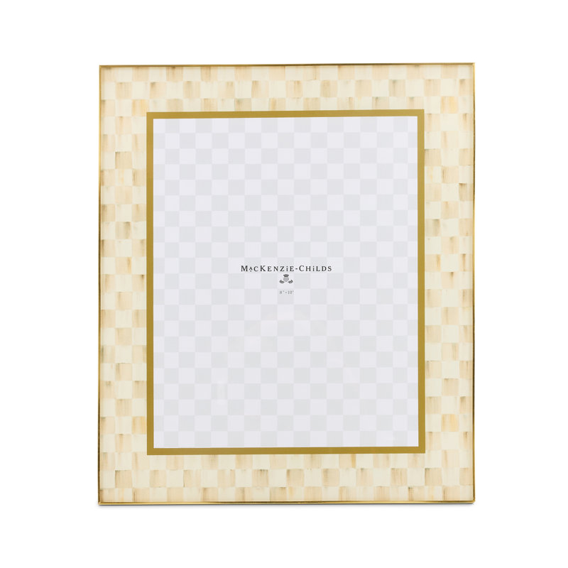 Mocha Check Glass Frame, 4" W X 6" H