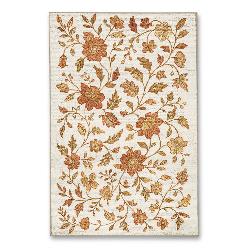 Tapis tissé crème à imprimé tigre Mosso, 3'3" x 4'11"
