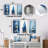 Blue Serenity Stone Minimalism - Spiritual Stone Metal Wall Art Set Of 3-396729445