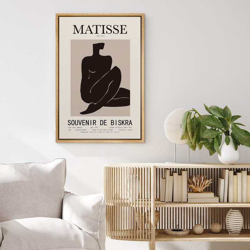 Oeuvre classique "Henri Matisse noir et brun clair, formes de personnes nues" sur, Naturel, H 36 po x l 24 po