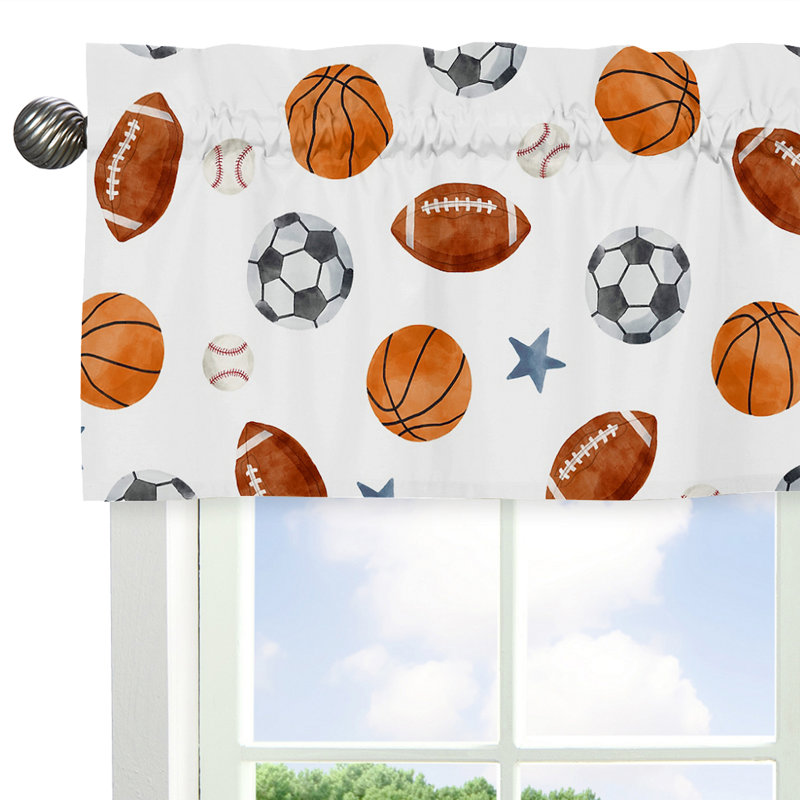 Sports Theme Multicolor Rod Pocket Window Valance 54"