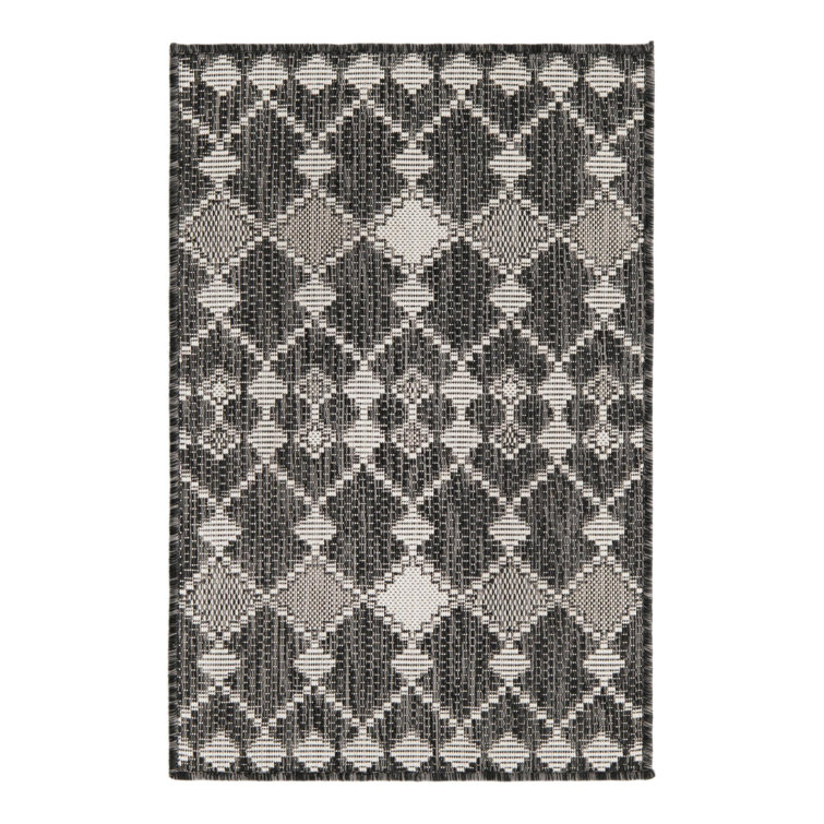 Charcoal Traliccio Indoor/Outdoor Trellis Rug