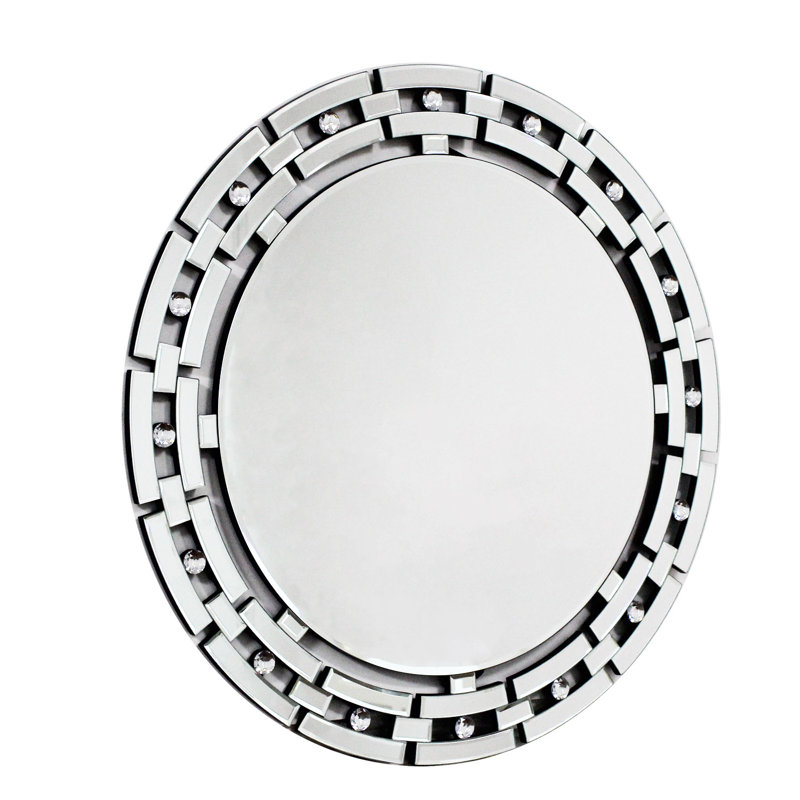 Quinntin Glass Round Mirror