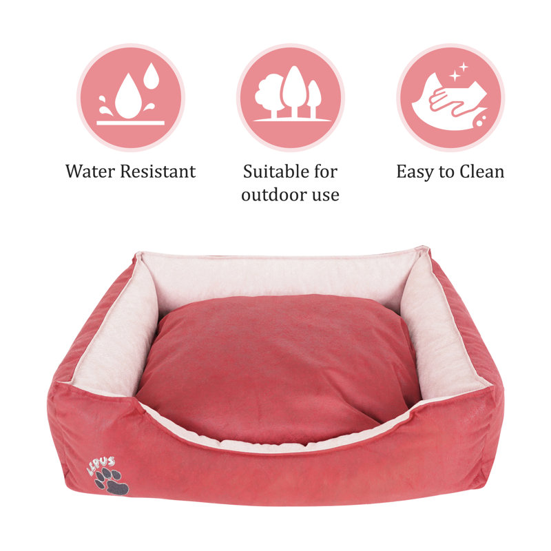 Panier de support pour chien, Petit (l 19,3 po x P 14,2 po x H 7,1 po), Bourgogne / Crème