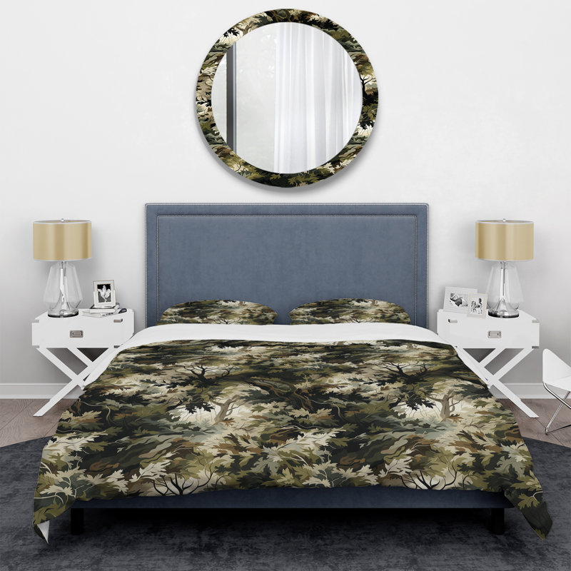 Ensemble de housse de couette Wilderness Forest, Housse de couette simple + 1 taie décorative stan
