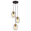 3-Light Black Oval Kitchen Island Pendant