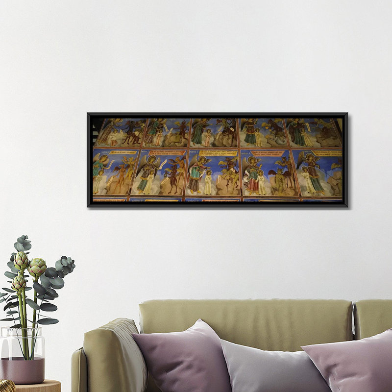 Monastère de rila, bulgaria, reproduction d’art sur toile tendue, H 12 po x l 36 po x P 1,5 po, Toile avec cadre noir