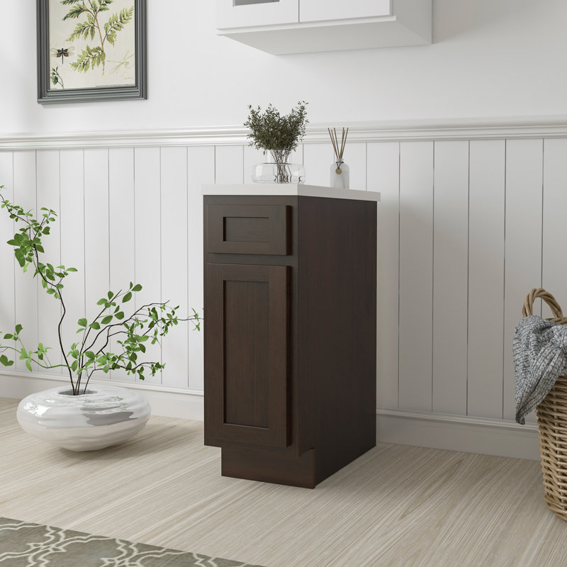 Base de meuble-lavabo simple autoportante 12 po 12 po, Brun