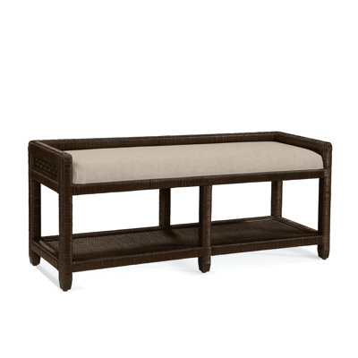 Glinda Wicker Shelves Storage Bench