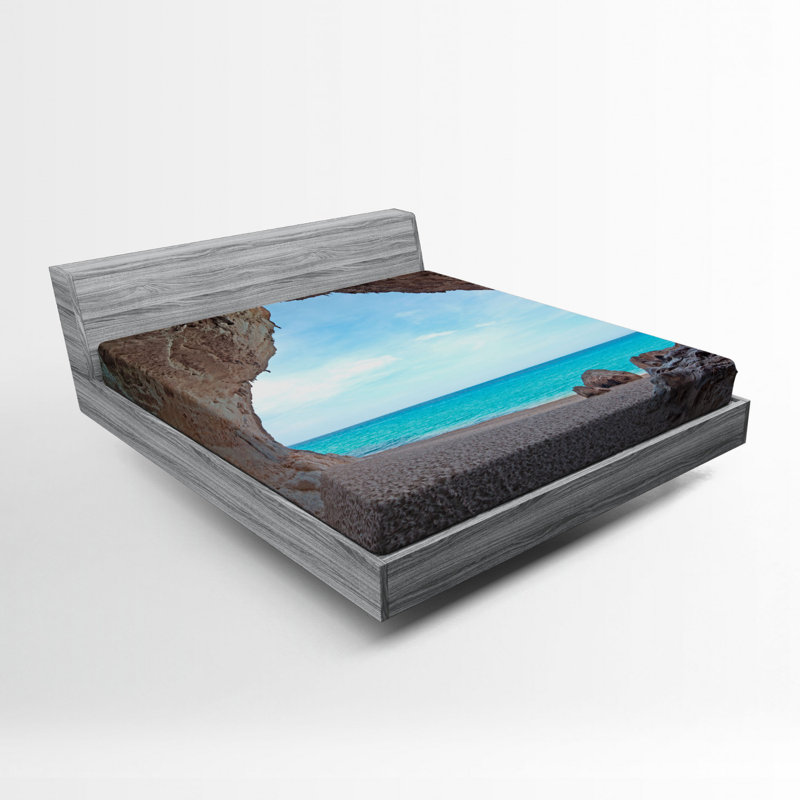 Drap-housse motif cachemire naturel cave, Simple TG