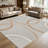 1PC Geometric Interlocking Circle Neutral Tone area rugs for Living Room, Soft and Comfortable, Suitable for all seasons, easy-to-maintain, machine washable Indoor floor mat, Under Table Farmhouse suitable for Dining Table, Coffee Table, Entryway,-511057733