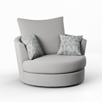 Upholstered Swivel Barrel Chair