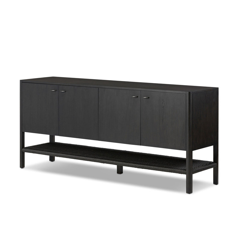 Zuma 72.25'' W Solid Wood Sideboard, Smoked Black Ash