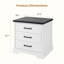 Table de chevet Farmhouse avec station de charge et 3 grands tiroirs-128757807