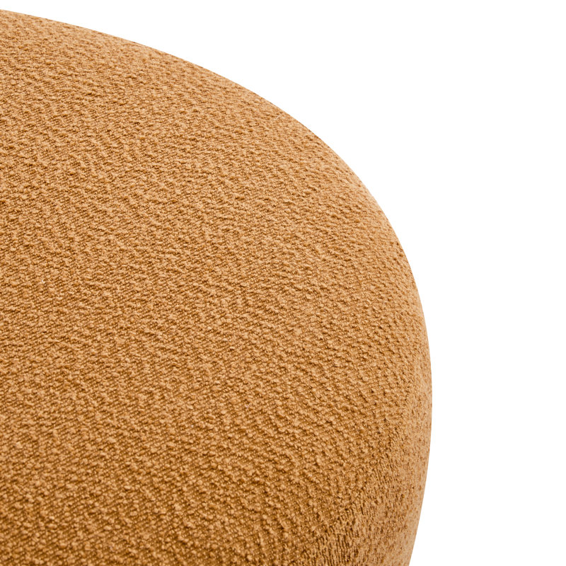 Repose-pieds rond Modish: dessus en forme de boucle avec pieds évasés en bois d'hévéa, orange citrouille, Orange