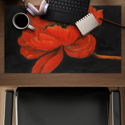 Red petal flower - 14.00"x24.25" Desk mat