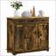 Buffets, buffet brun rustique moderne avec plateau en bois d'hévéa massif, 3 tiroirs, 2 portes et amp; Tablette réglable | Bois massif | Bois d'ingénierie