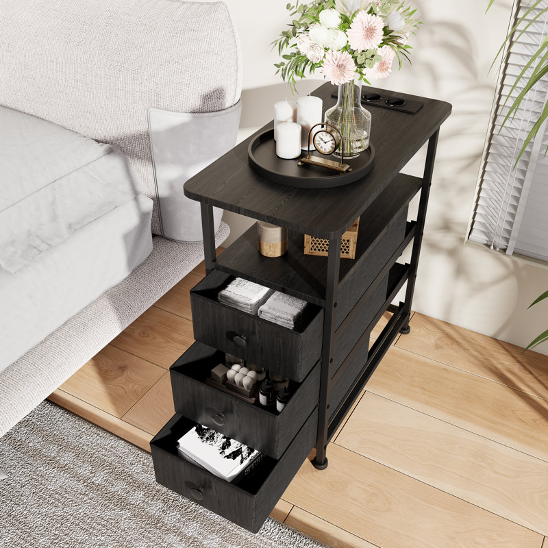 30cm W Bedside Table, Black