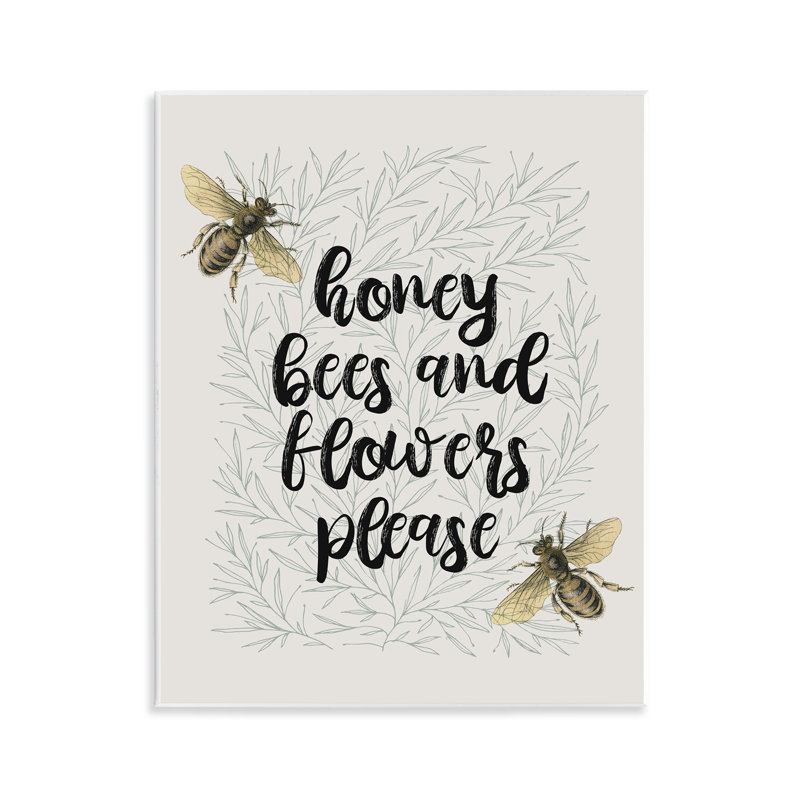 Plaque murale abeilles et fleurs, design par Lil 'Rue