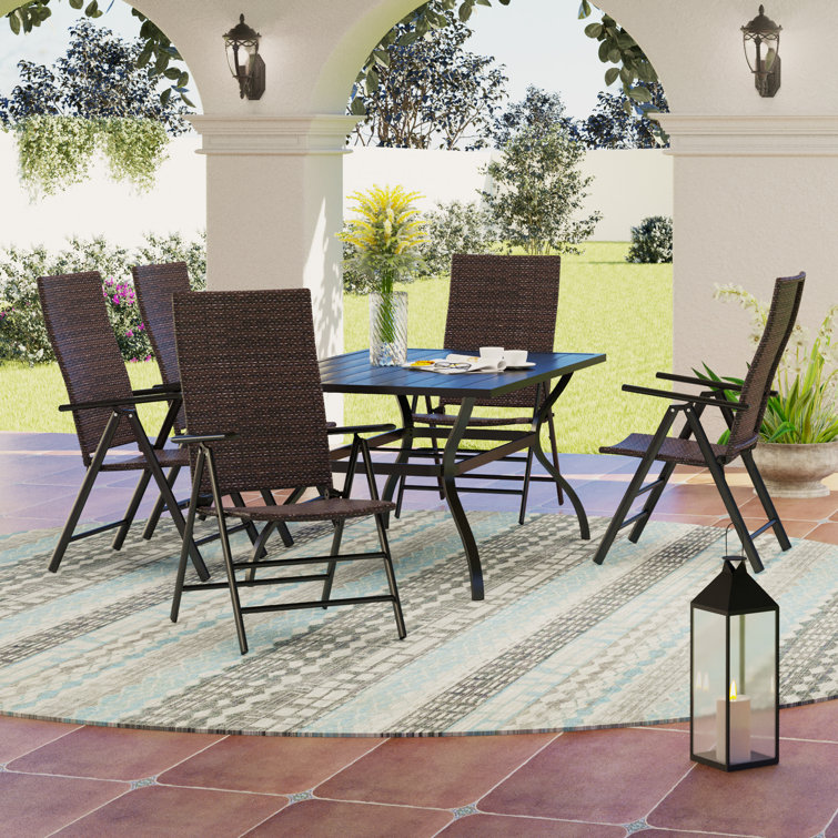 Alyah Rectangular 7 - Piece 6 - Person 152.4Cm L Outdoor Table Set