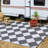 Outdoor Rug Plastic Reversible Rug Waterproof Patio Rug for Outdoor Camping Deck Beach RV Porch Patio and Backyard Grey/White 9*12-138044918-138044923