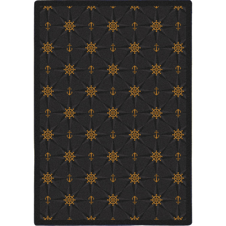 Whimsy Mariner's Tale Anchor Onyx Area Rug