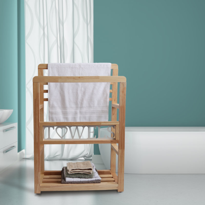 Leverson Solid Wood Bathroom Storage Furniture Set, White/Natural