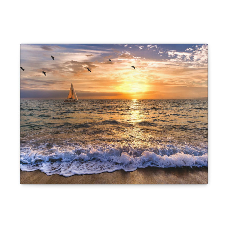 Voilier sur toile de mer, art mural
