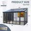 Housse de patio fermée avec 3 portes coulissantes verrouillables, solarium toutes saisons avec structure en alliage d'aluminium, toit en polycarbonate et système de panneau de panneau de PC transparent transparent pour terrasse de jardin