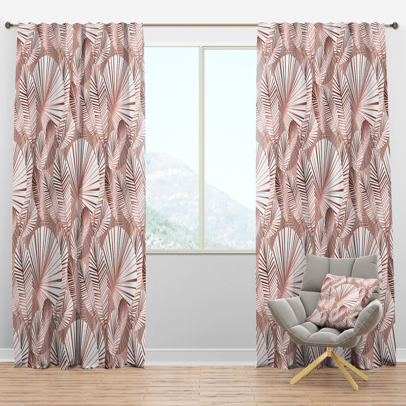 Panneau de rideau simple semi-diaphane avec passe-tringle Tropical IV, l 52 po x L 63 po