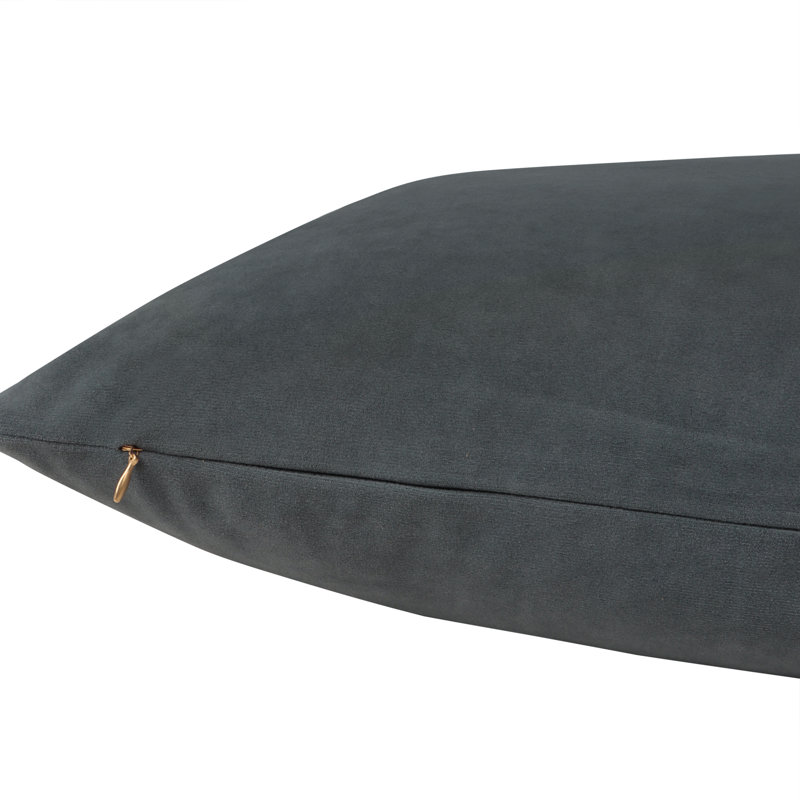 Dark Grey Velvet Decorative Throw Pillow Cover 20 x 20 Inches