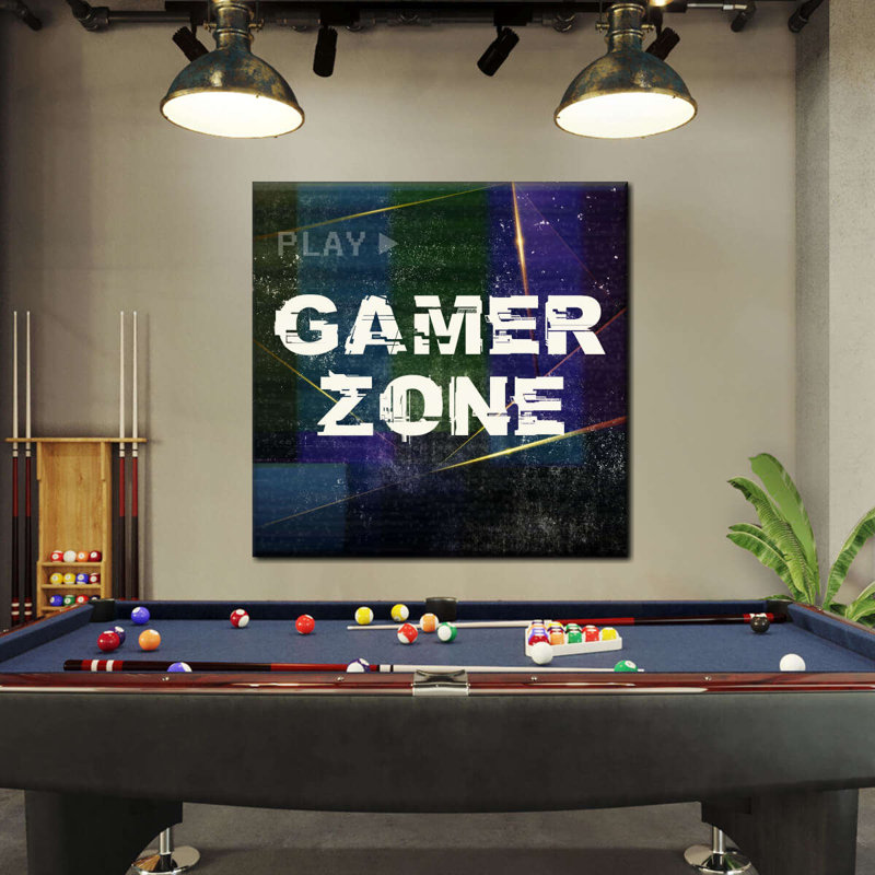 «Video Games Gamer Zone», impression sur toile, H 10 po x l 10 po x P 1,25 po
