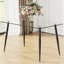Table de salle à manger en verre trempé avec pieds robustes en métal noir, pouvant accueillir 4 à 6 personnes, facile à nettoyer et à assembler, convient à plusieurs pièces du haut, à entretenir pour