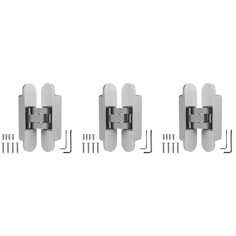 Chrome 3D Adjustable Heavy-Duty Concealed Door Hinge