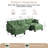 111.5" U-Shaped Chenille Modular Sofa - 3-Seater with Cloud-Like Soft Seating & 2 Movable Ottomans, Modular Flexible for Customizable Living Layouts (Green)-1565211500