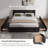 Chenille Upholstered Platform Bed Frame With Padded Headboard And Storage Drawer-1450864432-1450864433