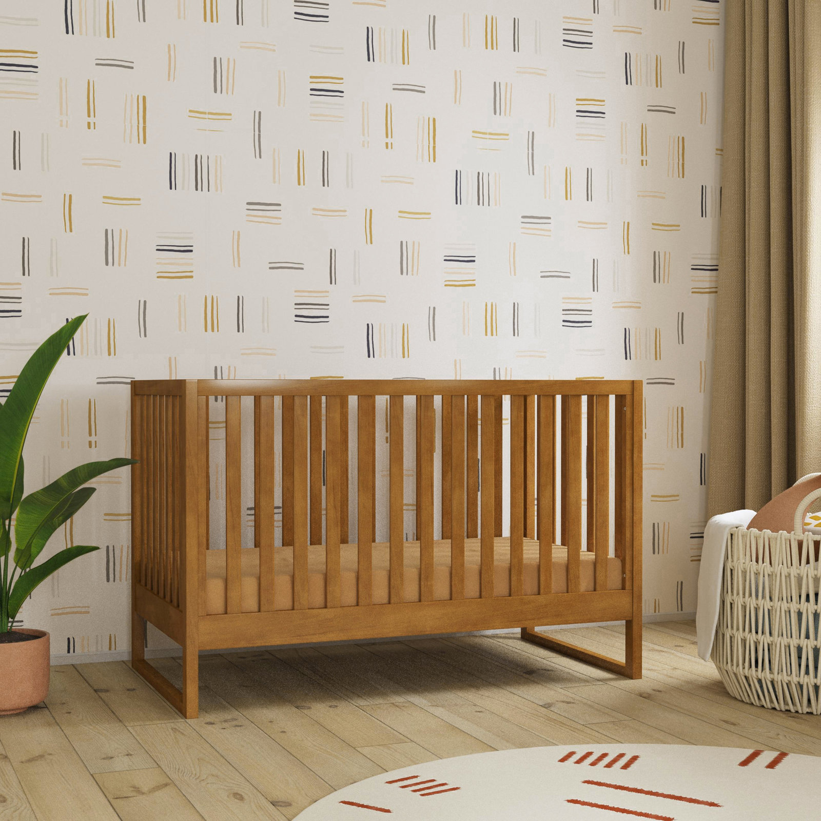 Hunter 3 in 1 Convertible Crib, Chestnut