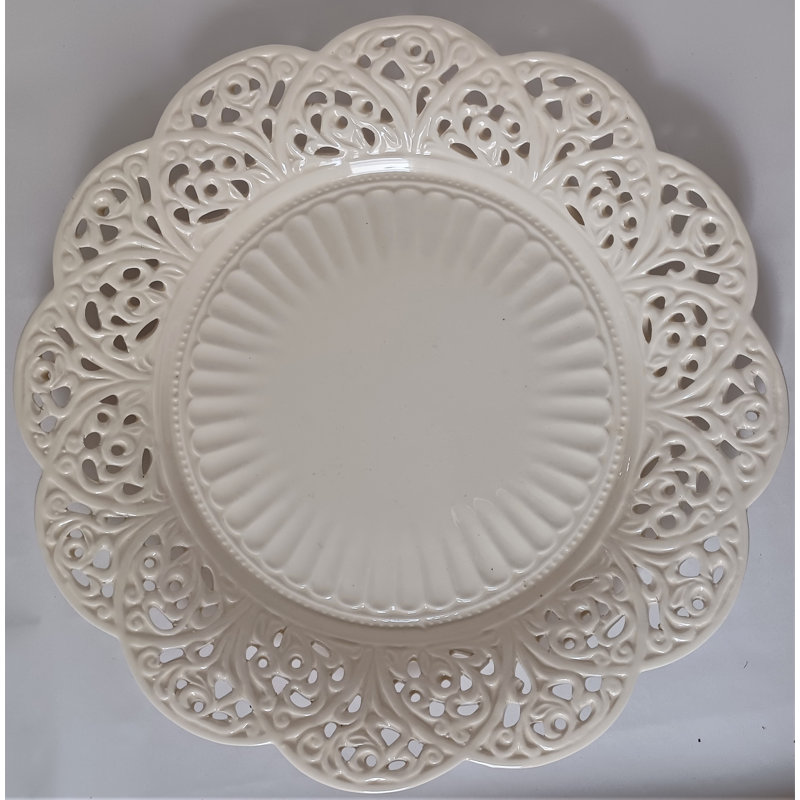 Ensemble de 2 assiettes décoratives en céramique Chari