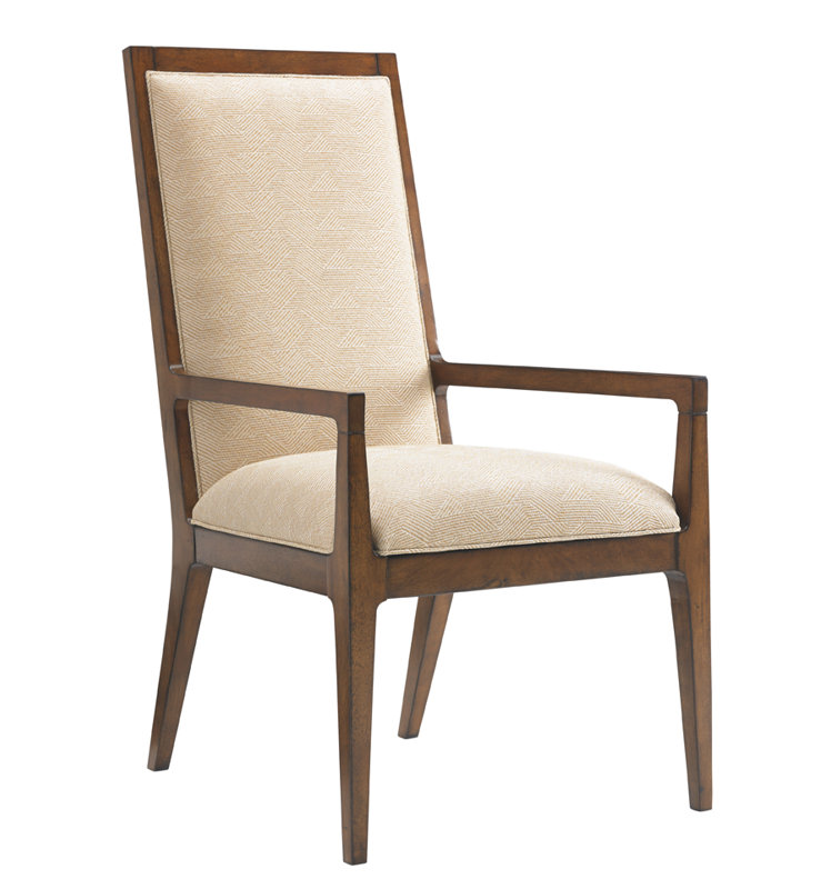 Island Fusion Natori Slat Back Arm Chair, Gold