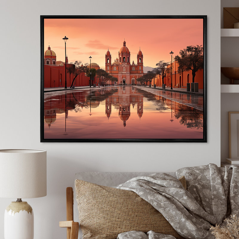 «Zocalo Mexico Landscape I», reproduction sur toile, Cadre photo argenté, H 24 po x l 32 po